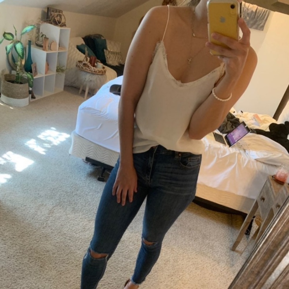 White lace tank top